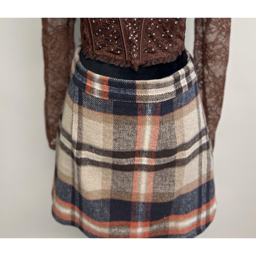 Vintage 90s Y2K Style Mini Wrap skirt Tartan Plaid Medium Academia - Picture 3 of 12